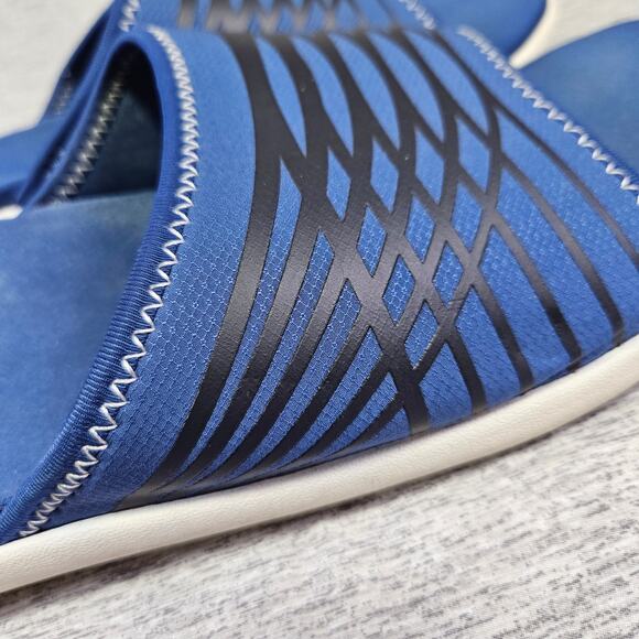 Spenco Thrust Mens Recovery Slides Orthotic Sandals Slip On Blue Arch Support 13 - Picture 9 of 15